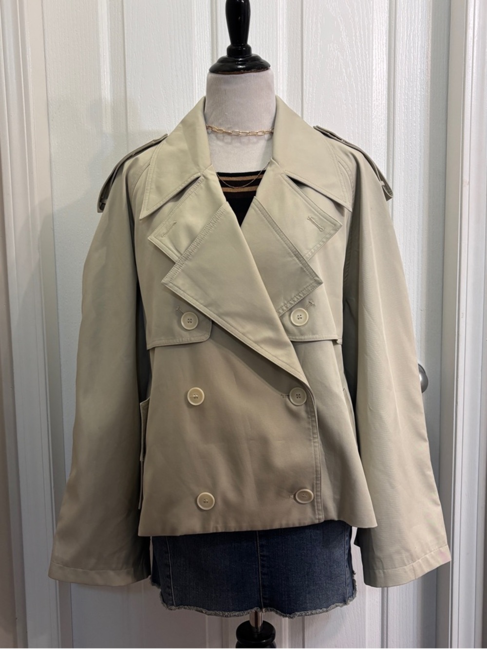 Pixie Market Tomorrow Ann Oversized Cropped Trench Coat